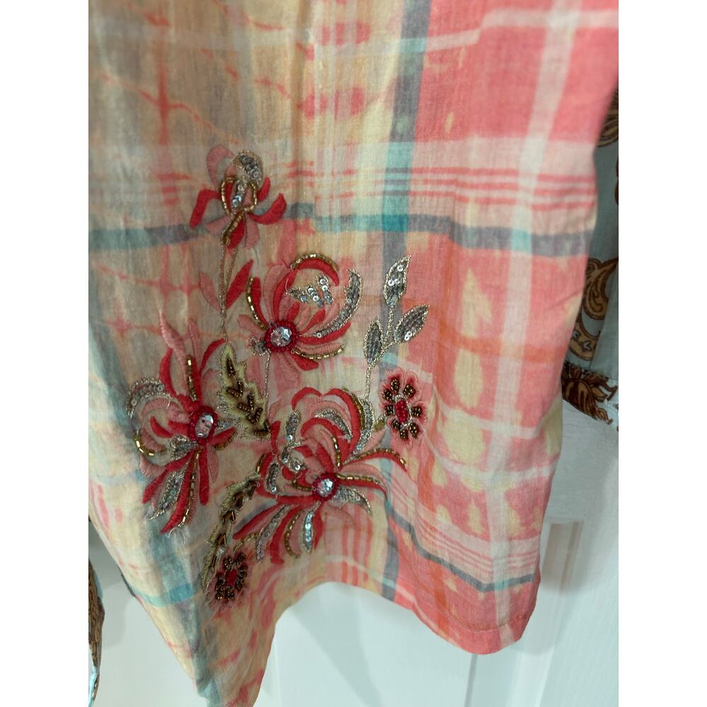 Soft Surroundings Tunic Button Down Embroidered A… - image 4